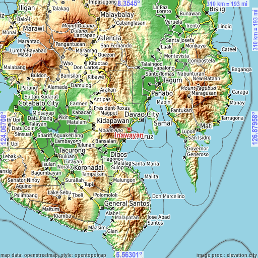 Topographic map of Inawayan