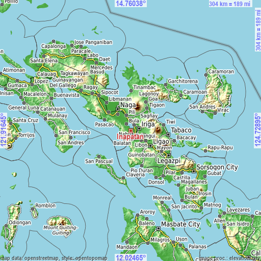 Topographic map of Inapatan
