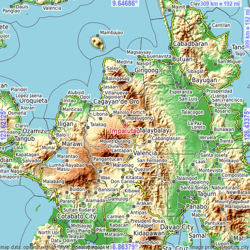 Topographic map of Impalutao