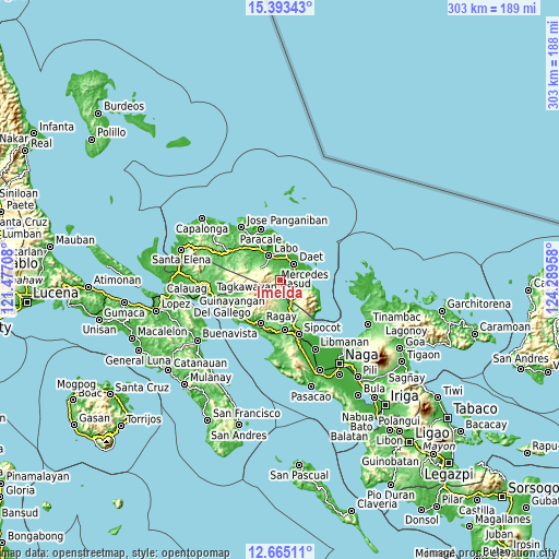 Topographic map of Imelda