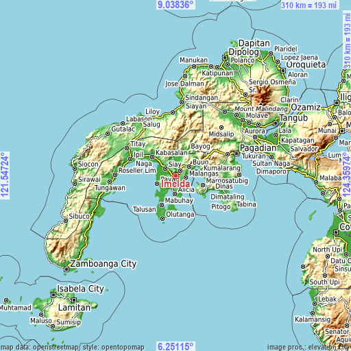 Topographic map of Imelda