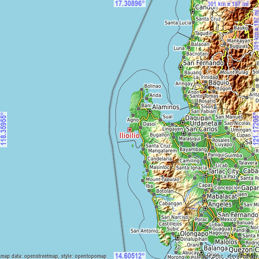 Topographic map of Ilioilio