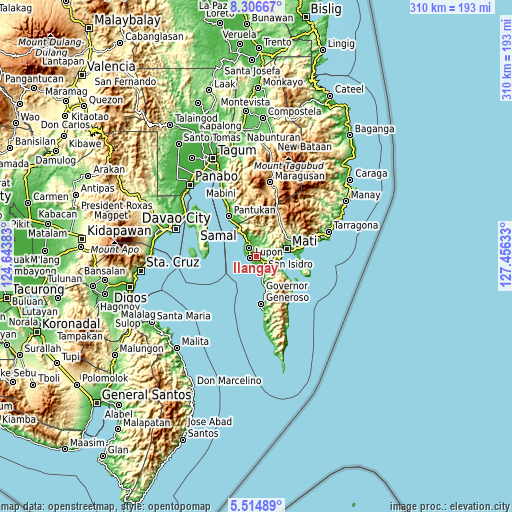 Topographic map of Ilangay