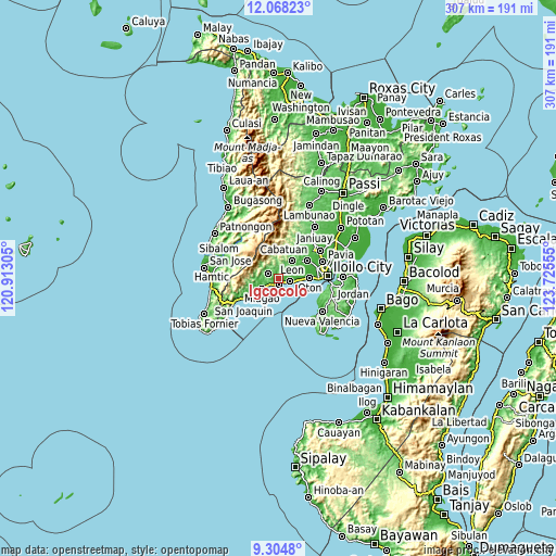 Topographic map of Igcocolo