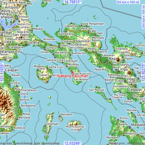 Topographic map of Ibabang Tayuman