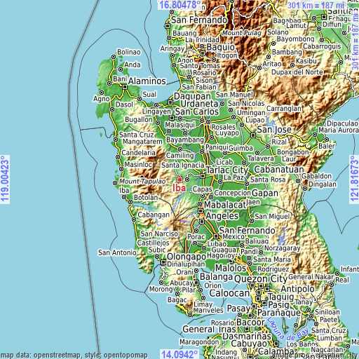 Topographic map of Iba