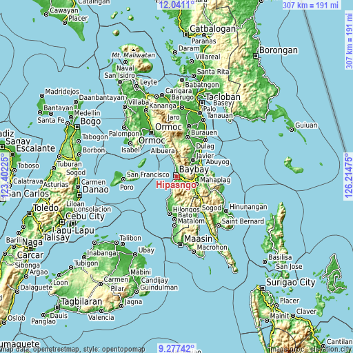 Topographic map of Hipasngo