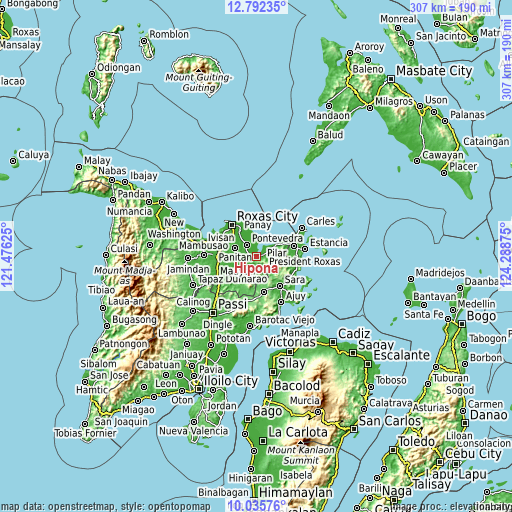 Topographic map of Hipona