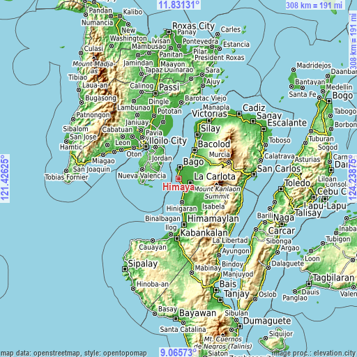 Topographic map of Himaya