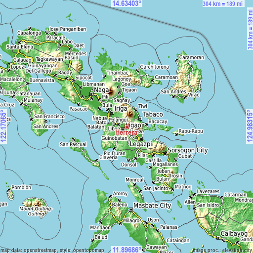 Topographic map of Herrera