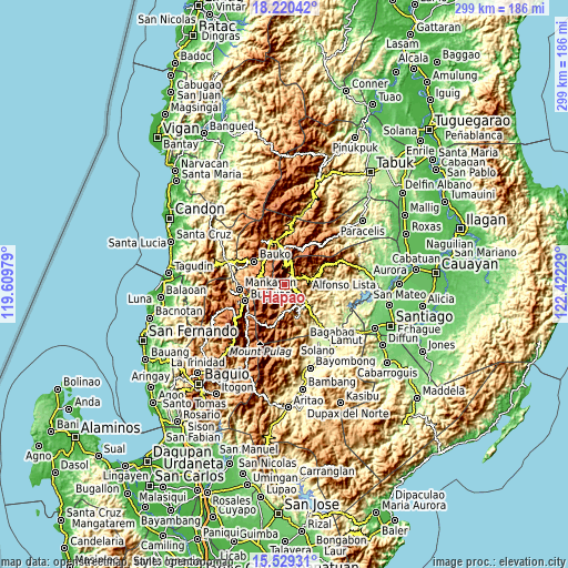 Topographic map of Hapao