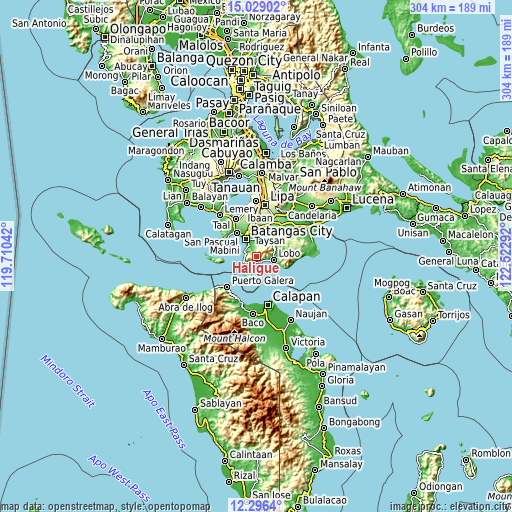 Topographic map of Haligue
