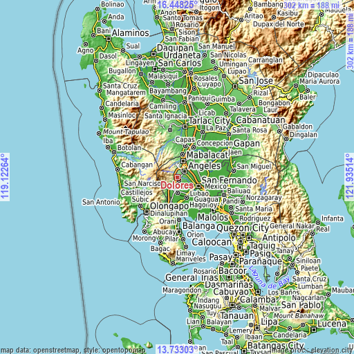 Topographic map of Dolores