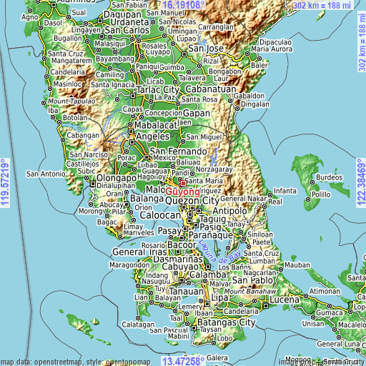 Topographic map of Guyong