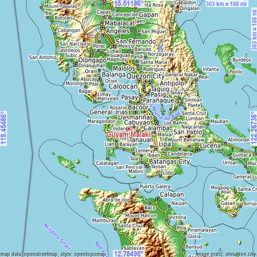 Topographic map of Guyam Malaki