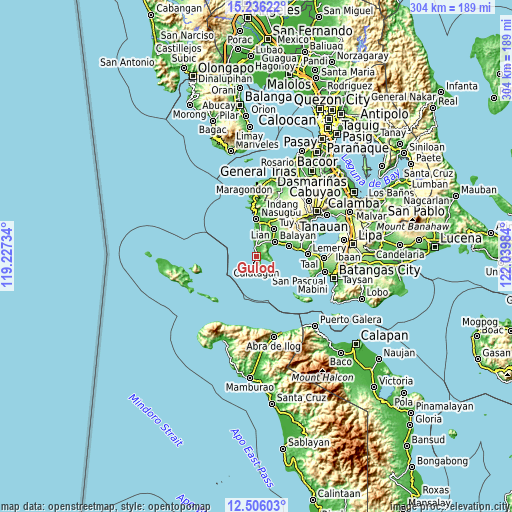 Topographic map of Gulod