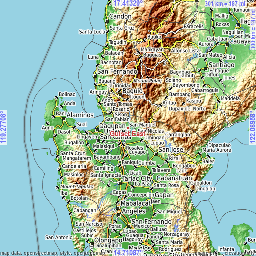 Topographic map of Guiset East