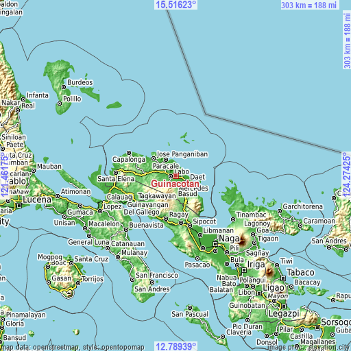 Topographic map of Guinacotan