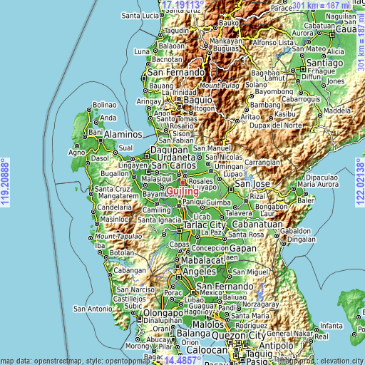 Topographic map of Guiling