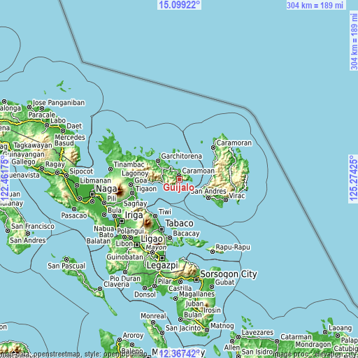 Topographic map of Guijalo