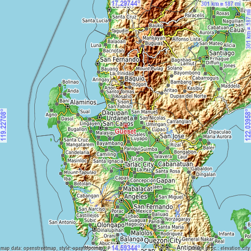 Topographic map of Gueset