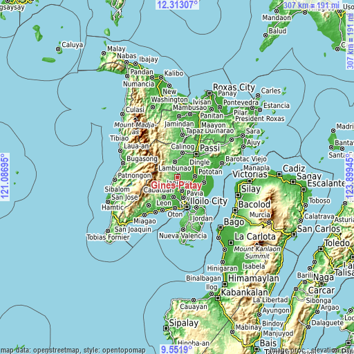 Topographic map of Gines-Patay