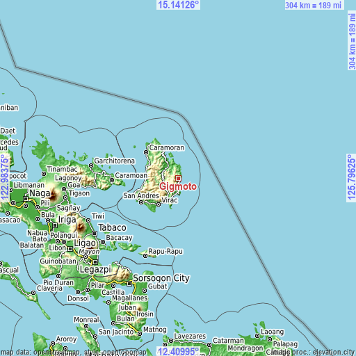 Topographic map of Gigmoto