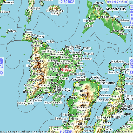 Topographic map of Gibato