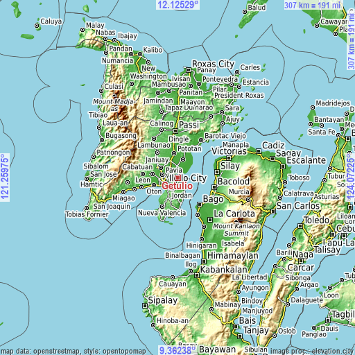 Topographic map of Getulio