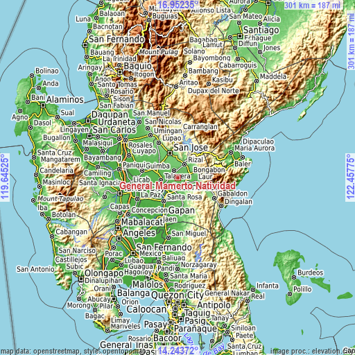 Topographic map of General Mamerto Natividad