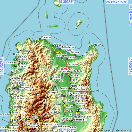 Topographic map of Gattaran