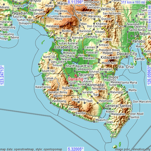 Topographic map of Gansing