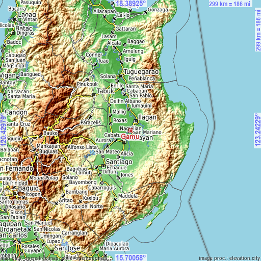 Topographic map of Gamu