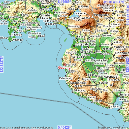 Topographic map of Gadung