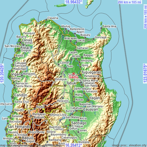 Topographic map of Gadu