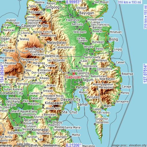 Topographic map of Gabuyan