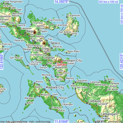 Topographic map of Gabao