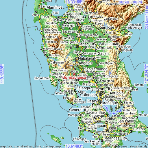 Topographic map of Floridablanca