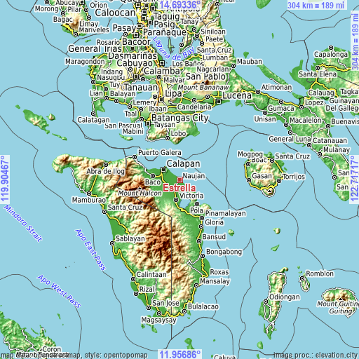 Topographic map of Estrella