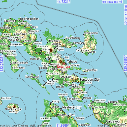 Topographic map of Estancia