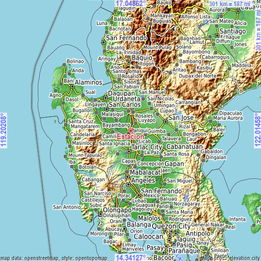 Topographic map of Estacion