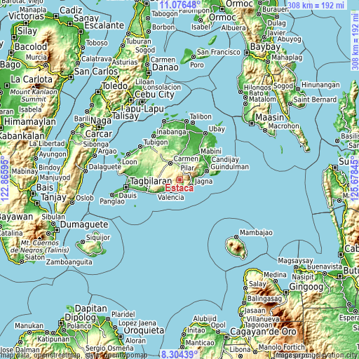 Topographic map of Estaca