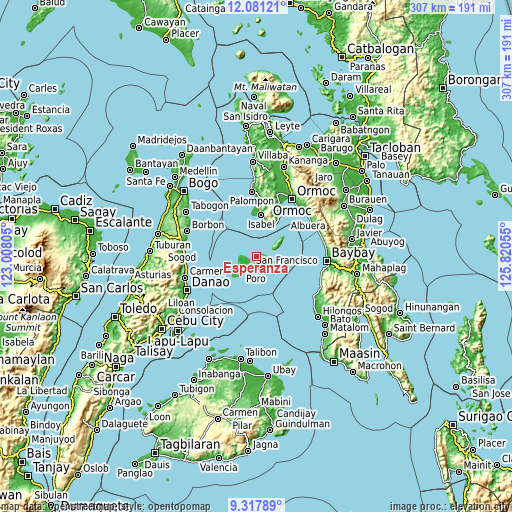 Topographic map of Esperanza