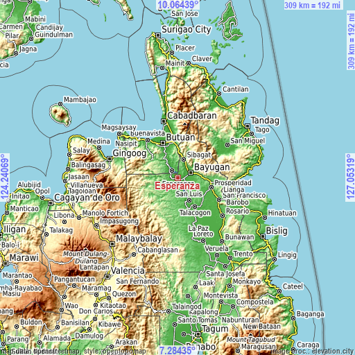 Topographic map of Esperanza