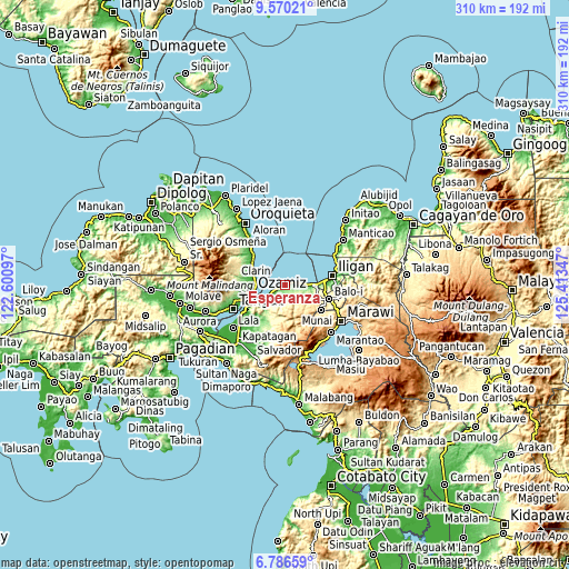 Topographic map of Esperanza