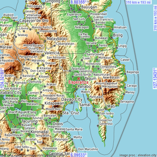 Topographic map of Esperanza