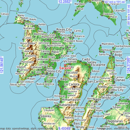 Topographic map of Saravia