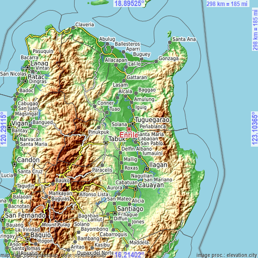 Topographic map of Enrile