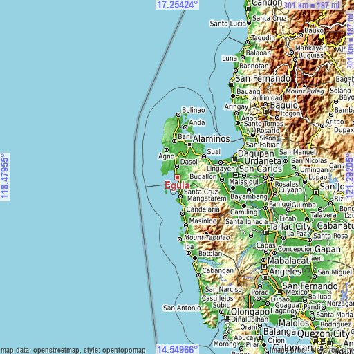 Topographic map of Eguia