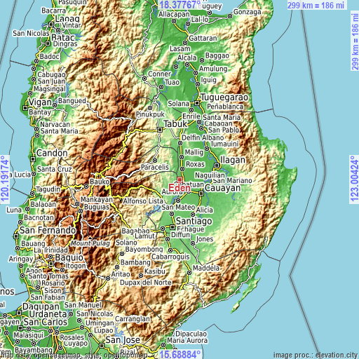 Topographic map of Eden